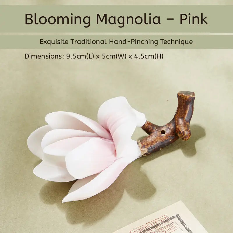 Aura Stroke | Hand-Pinched Ceramic Blossom Incense Holders & Brush Rests | Miniature Desk Sculptures
