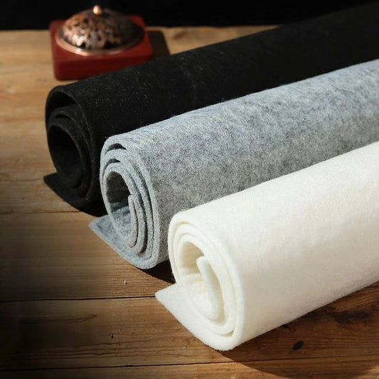 Aura Stroke | Premium Large Calligraphy Felt Mat | Super Absorbent, Protects Table & Prevents Ink Bleed (Grey/Black/White)