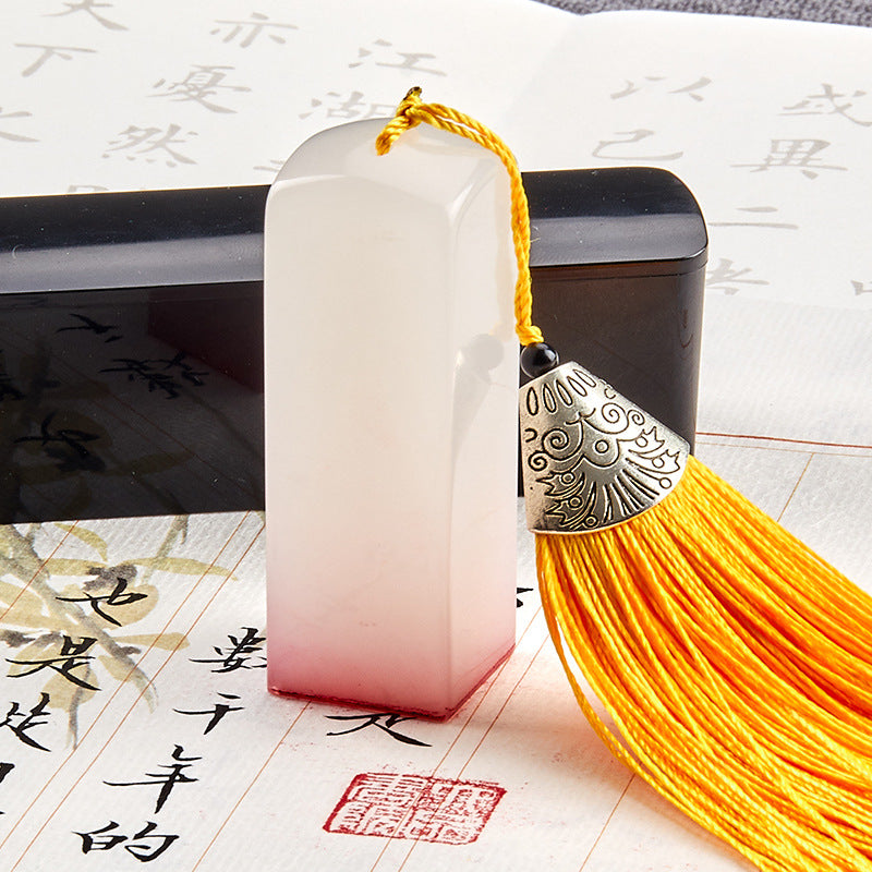 Aura Stroke | Personalized Resin Name Seal Stamp | Custom Engraved 2x2x6cm with Case & Ink