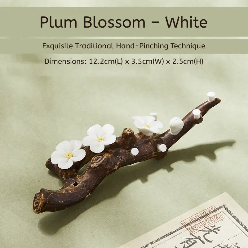 Aura Stroke | Hand-Pinched Ceramic Blossom Incense Holders & Brush Rests | Miniature Desk Sculptures