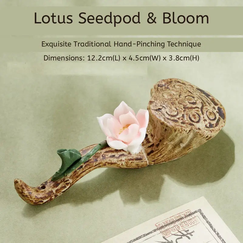 Aura Stroke | Hand-Pinched Ceramic Blossom Incense Holders & Brush Rests | Miniature Desk Sculptures