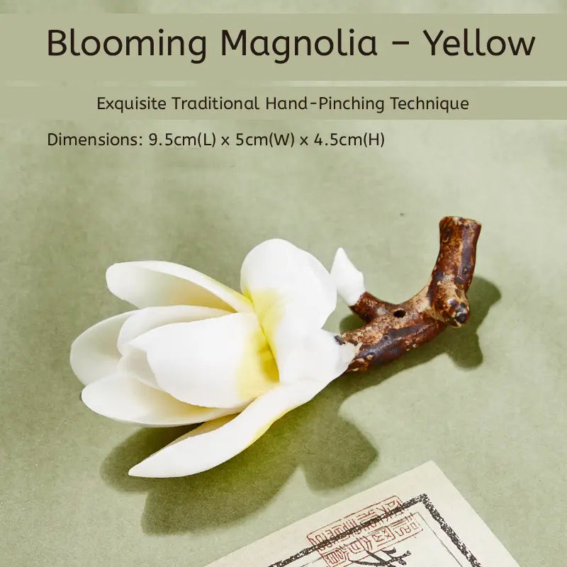 Aura Stroke | Hand-Pinched Ceramic Blossom Incense Holders & Brush Rests | Miniature Desk Sculptures