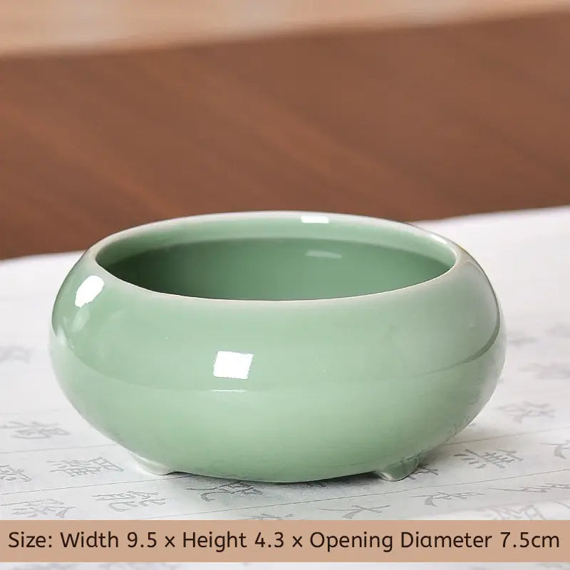 Aura Stroke | Ceramic Brush Washer for Calligraphy | 7.5cm Wide Mouth for Easy Cleaning