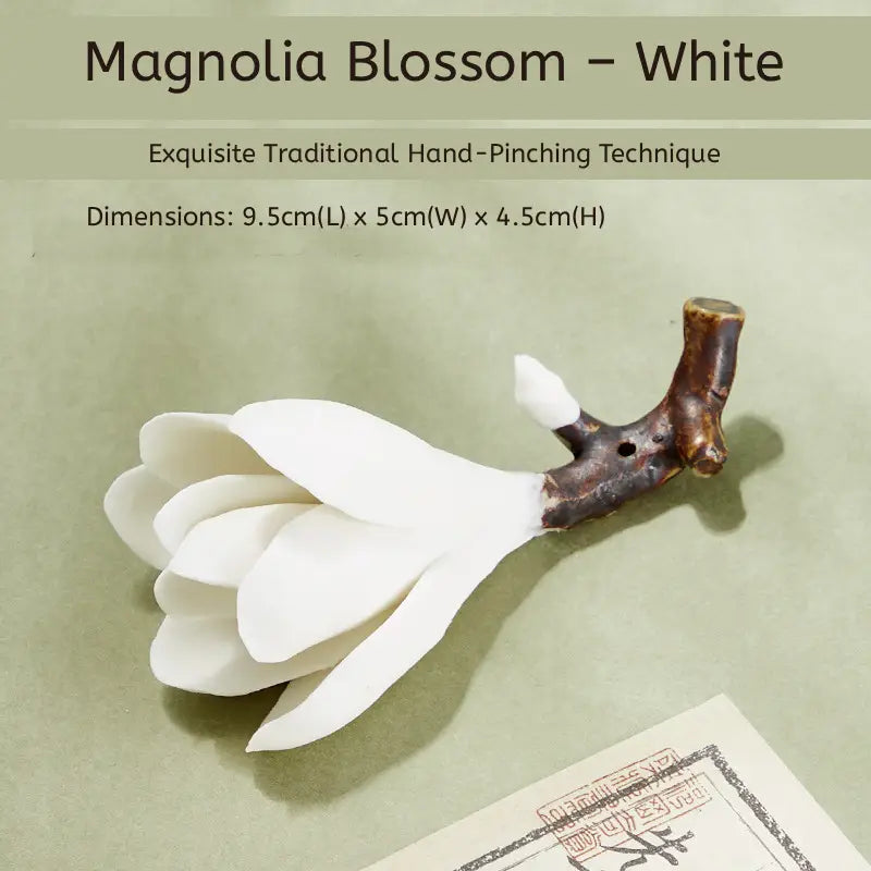 Aura Stroke | Hand-Pinched Ceramic Blossom Incense Holders & Brush Rests | Miniature Desk Sculptures