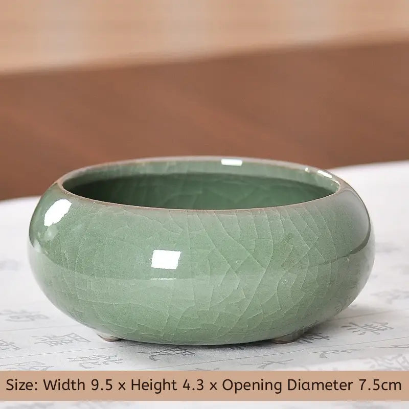 Aura Stroke | Ceramic Brush Washer for Calligraphy | 7.5cm Wide Mouth for Easy Cleaning