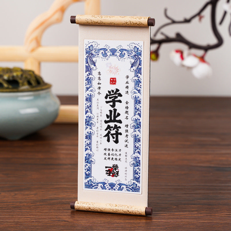 Aura Stroke | Lucky Scroll Refrigerator Magnets - Set of 6 Good Fortune Charms | Handmade with Gold Foil, Strong Magnetic Backing