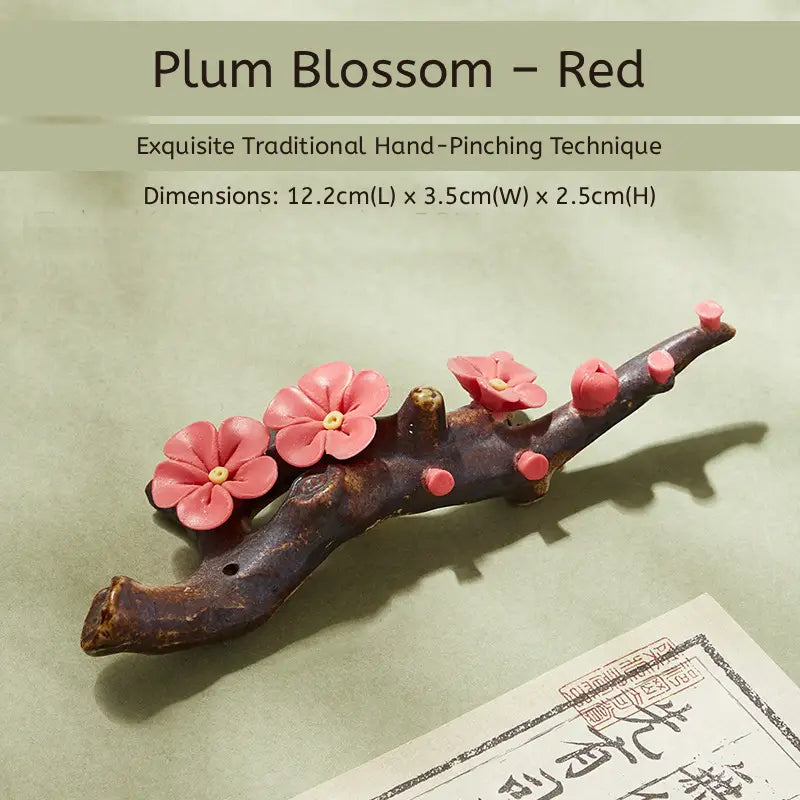 Aura Stroke | Hand-Pinched Ceramic Blossom Incense Holders & Brush Rests | Miniature Desk Sculptures